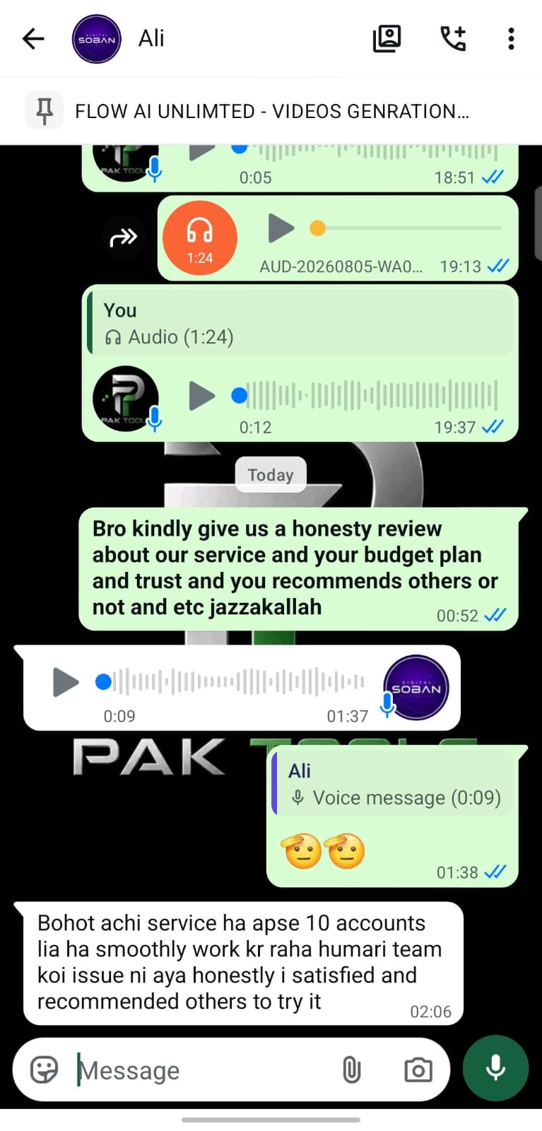 Customer review for Pak Tools Store