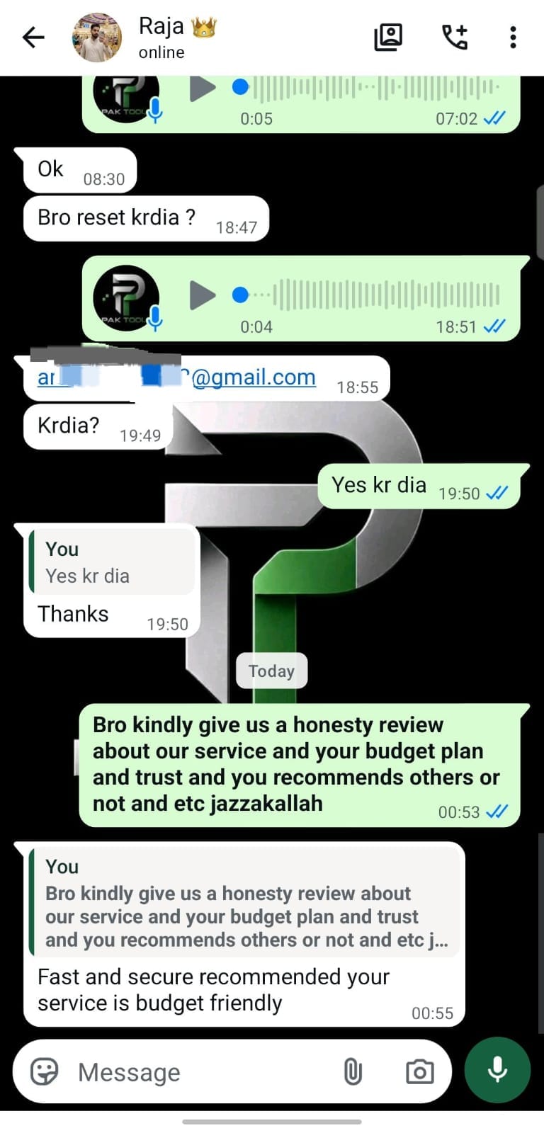 Verified customer 1